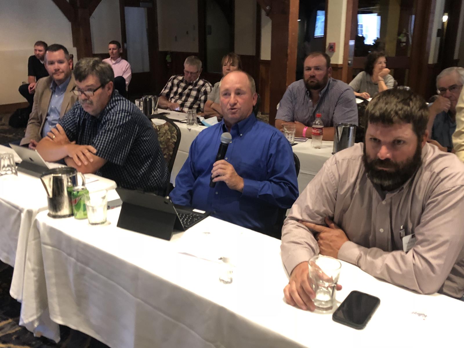 Idaho Farm Bureau Federation Vice President Richard Durrant makes a point during IFBF’s annual County Presidents Summer Conference, which was held July 21-22 in Kellogg.