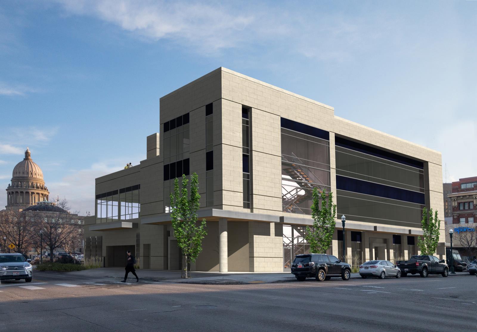 This is an artist’s rendering of the Idaho Wheat Commission’s planned new $5.5 million building in downtown Boise. The commission is moving ahead cautiously with the project. 