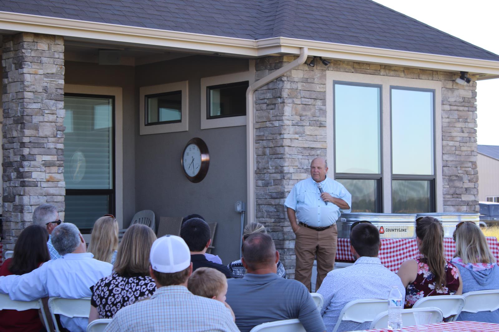 American Farm Bureau Federation President Zippy Duvall speaks to Farm Bureau members and other producers June 14 in Meridian. Duvall visited with a couple hundred producers June 14-16 during his visit to Idaho, which culminated with him and other ag leaders visiting Lower Granite Dam on the lower Snake River. 