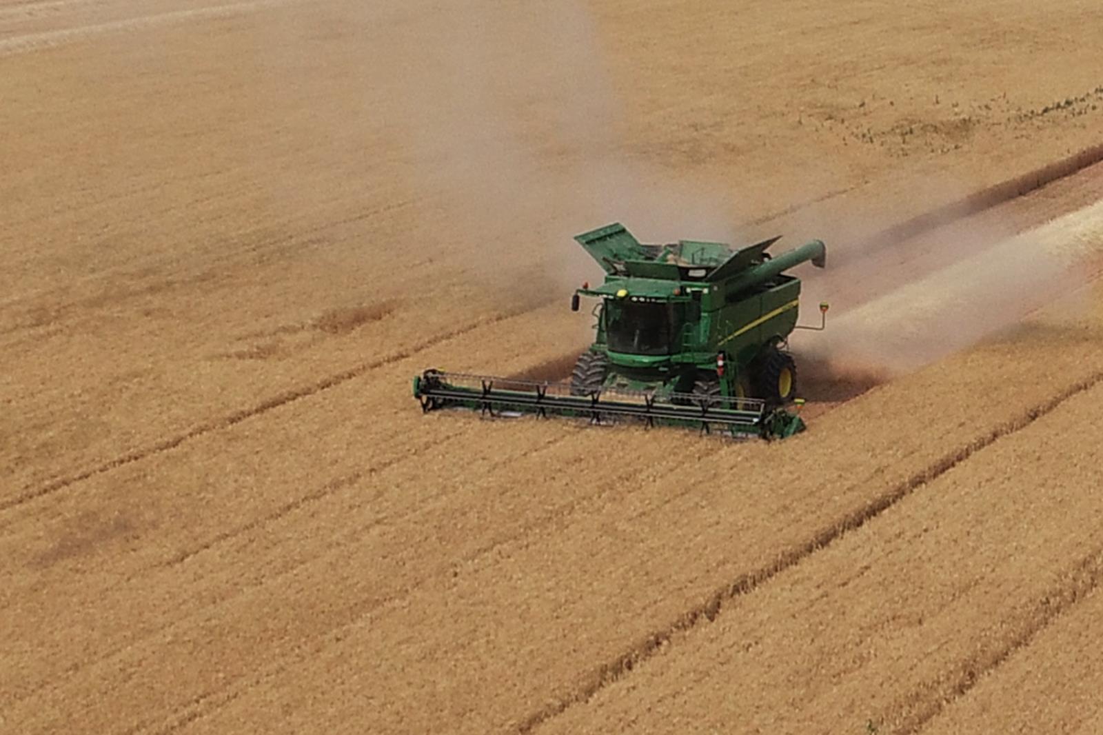 Barley is harvested in a field near Oakley July 12. Drought conditions and a lengthy heat wave are expected to reduce Idaho’s total barley production this year. But Idaho is still expected to lead the nation again in total barley production in 2021.