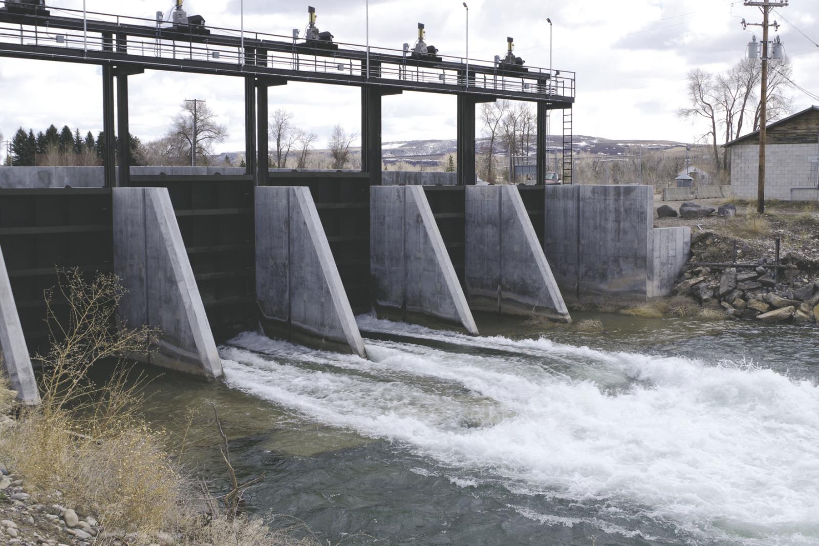 A head gate on the Great Feeder Canal releases recharge water during the 2017 recharge season. Idaho recently received a report evaluating options for adding new Upper Snake River Valley recharge capacity.