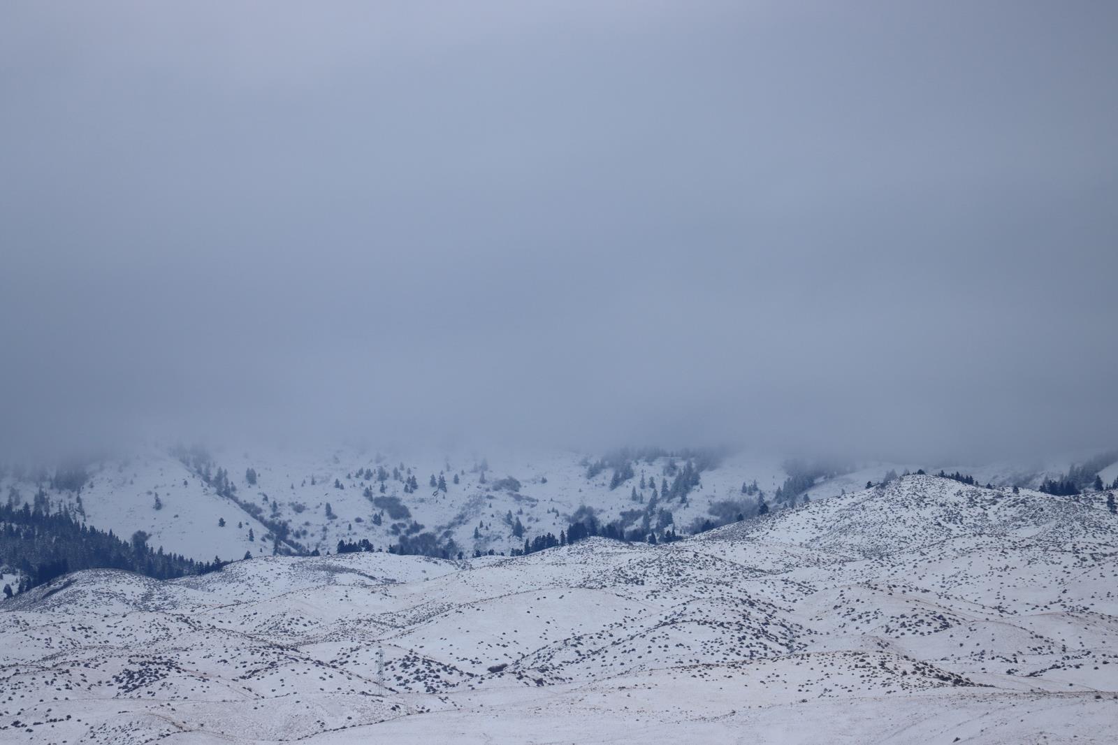 Snow covers the Boise foothills Dec. 27. The recent snowstorms that have pounded the state have pushed mountain snowpack levels up significantly in most areas of Idaho. Snowpack in the Boise River basin was 121 percent of normal on Dec. 28. 